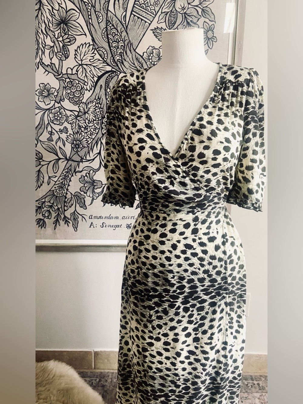 SEA New York  Animal Wrap Midi
Dress